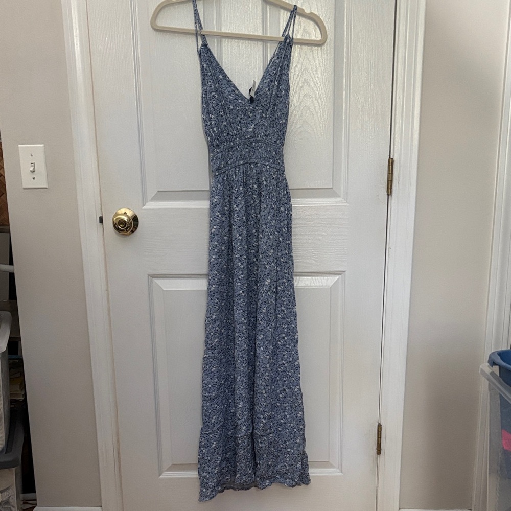 Abercrombie & Fitch Blue Patterned Maxi Dress